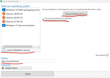 Hyper-V VM creation